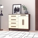 Ver imagem 5 de Cômoda Sapateira Sirius 2 Portas 5 Gavetas Imbuia Champanhe Vr