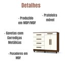 Ver imagem 2 de Cômoda Sapateira Sirius 2 Portas 5 Gavetas Imbuia Champanhe Vr