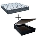 Ver imagem 1 de Cama Box Baú Viúva 128 Tecido Sintético Preto com Colchão Alegro Bello Box Espuma D28 Cinza 58x128x1