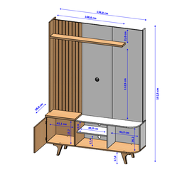 Home para Sala Estar Corumbau Rack com Painel para Tv até 55:fendi/carvalho - 4