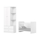 Ver imagem 2 de Quarto de Bebê Compacto com Berço e Guarda Roupa Sonho Encantado Espresso Móveis Branco