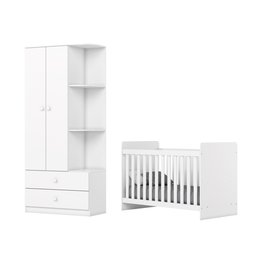 Quarto de Bebê Compacto com Berço e Guarda Roupa Sonho Encantado Espresso Móveis - 2