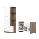 Ver imagem 2 de Quarto de Bebê Compacto com Berço e Guarda Roupa Sonho Encantado Espresso Móveis Marrom/Rústico/Branco