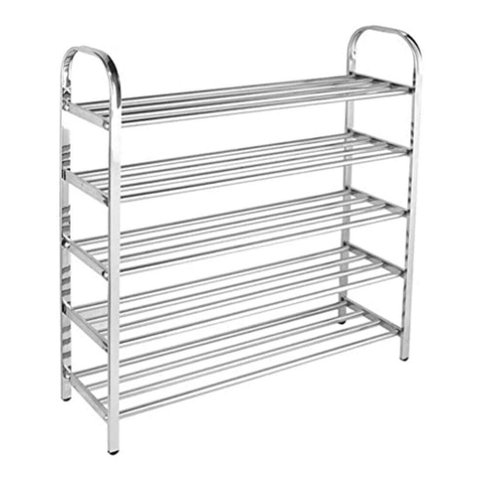 Estante Sapateira Inox 5 Prateleiras para 15 Pares de Sapatos Organizador Desmontável