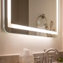 Ver imagem 5 de Espelho Quadrado Jateado 78 x 78 com LED para Penteadeira Quarto e Banheiro com Touch 3 Cores