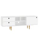 Ver imagem 7 de Rack para TV até 60 Polegadas Retrô 160cm 2 Gavetas 1 Porta Deslizante Lyon Yescasa