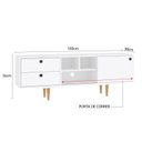 Ver imagem 6 de Rack para TV até 60 Polegadas Retrô 160cm 2 Gavetas 1 Porta Deslizante Lyon Yescasa