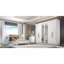 Ver imagem 2 de Guarda Roupa Casal Rizon 100% MDF 6 Portas 6 Gavetas com Espelho Novo Horizonte Neve