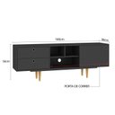 Ver imagem 3 de Rack para TV até 60 Polegadas Retrô 160cm 2 Gavetas 1 Porta Deslizante Lyon Yescasa