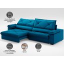 Ver imagem 3 de Sofá com Carregador Usb e Molas no Assento Retrátil Reclinável Nice 2,10m Velosuede - Netsofas