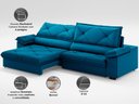 Ver imagem 3 de Sofá com Carregador Usb e Molas no Assento Retrátil Reclinável Nice 2,10m Velosuede - Netsofas