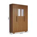 Ver imagem 4 de Guarda-roupa Solteiro Splendore 4 Portas 2 Gavetas com Espelho 100% Mdf com Pé Cinamomo - Panorama M