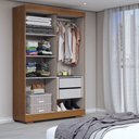 Ver imagem 2 de Guarda-roupa Solteiro Splendore 4 Portas 2 Gavetas com Espelho 100% Mdf com Pé Cinamomo - Panorama M
