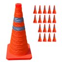 Ver imagem 2 de Cone Retratil Sinalizador Kit 18 Uni Viario Baliza Portatil Estrada Segurança Dobravel Obra Flexivel