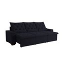 Ver imagem 5 de Sofá Retrátil Ultra Design Black 230m Suede Luxuoso Reclinável e Estilo Sofisticado Milão Preto