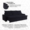 Sofá Retrátil Ultra Design Black 230m Suede Luxuoso Reclinável e Estilo Sofisticado Milão Preto - 2
