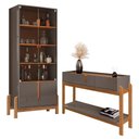 Ver imagem 1 de Sala de Jantar Lizz com Cristaleira e Aparador Cinza Pérola/cedro - Casa D