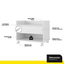 Ver imagem 4 de Gabinete Armário Mesa de Cabeceira Multiuso Ivy 60cm 100% Mdf Bp com 01 Gaveta Branco - Desk Design