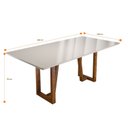 Ver imagem 2 de Conjunto Sala de Jantar Mesa Antonela 200x100cm Tampo Vidro/mdf com 8 Cadeiras Julia