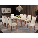 Ver imagem 1 de Conjunto Sala de Jantar Mesa Antonela 200x100cm Tampo Vidro/mdf com 8 Cadeiras Julia