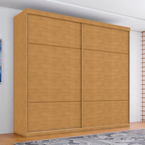 Guarda Roupa Casal Villa Monte Claro 2 Portas Correr 4 Gavetas MDF Naturalle Framar