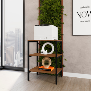 Estante Multiuso Slim Preto C/ Canela Rustico