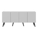 Ver imagem 4 de Rack Retrô para Tv até 50 Polegadas com 4 Portas Multimóveis Mp1071 Branco/preto