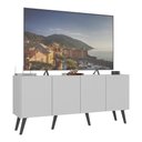 Ver imagem 3 de Rack Retrô para Tv até 50 Polegadas com 4 Portas Multimóveis Mp1071 Branco/preto
