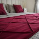 Ver imagem 4 de Peseira Drapeada Veludo Luxo 2,15x0,50m Dupla Face cama casal Bordo