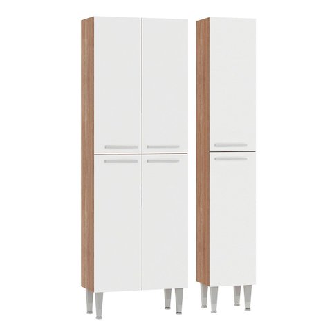 Kit Armários Paneleiros com 6 Portas para Cozinha Madri Mdp Teka Branco - Clicklar