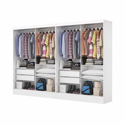 Closet Casal Duplo Belém 4 Portas Premium 4 Gavetas Carioca Móveis - 4