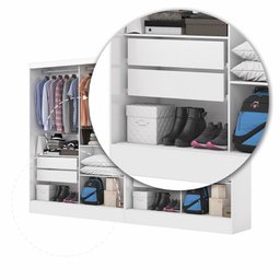 Closet Casal Duplo Belém 4 Portas Premium 4 Gavetas Carioca Móveis - 7