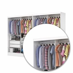 Closet Casal Duplo Belém 4 Portas Premium 4 Gavetas Carioca Móveis - 6