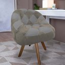 Ver imagem 1 de Poltrona Paloma Escritório Sala Giratória Madeira Suede Cappuccino e Suede Cinza - Dominic Decor