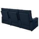 Ver imagem 2 de Poltrona de Cinema Reclinável 3 Lugares Baú Usb Mallie Fh9 Veludo Azul - Mpozenato
