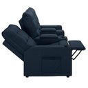 Ver imagem 7 de Poltrona de Cinema Reclinável 3 Lugares Baú Usb Mallie Fh9 Veludo Azul - Mpozenato