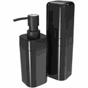 Ver imagem 1 de Kit Banheiro Com Dispenser E Porta Escova Com Tampa Splash