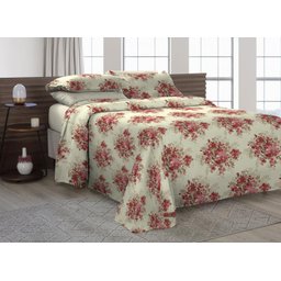 Cobre Leito King Size Com Fronhas Em Piquet Algodão 3 Peças - 1