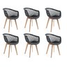 CONJUNTO 6 CADEIRAS WEB PRETA WOOD - 1