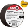 KIT 50 FITA ISOLANTE ANTICHAMA 19MMX5M PRETA NOVE54 - 2