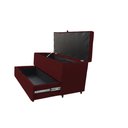 Ver imagem 1 de Recamier Puff Baú Sapateira e Gaveta 90 Cm para Cama de Solteiro - Vinho