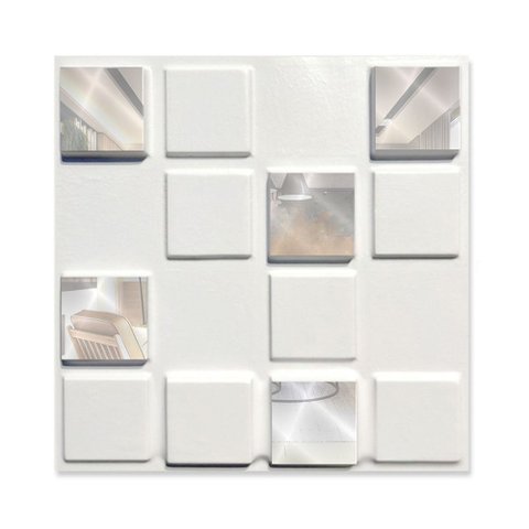 50 Placas Revestimento 3d Espelhado Pixel - 25cm