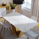 Ver imagem 3 de Mesa de Jantar Tampo Marmorizado Branco com Vidro 6 Lugares Ibiza Yescasa