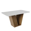 Ver imagem 5 de Mesa de Jantar Tampo Marmorizado Branco com Vidro 6 Lugares Ibiza Yescasa