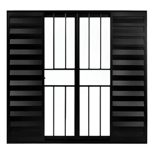 Anela de Alumínio Preto Veneziana de Correr 6 Folhas com Grade Cmc Linha Modular - 1.00 L X 1.20 a