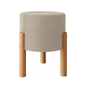 Ver imagem 5 de Kit 2 Puffs Decorativo Redondo Banqueta Sala Quarto Escritório Pés Madeira Zuppy - Bege Linho