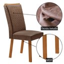 Ver imagem 3 de Conjunto 2 Cadeiras Lisa Estrutura MDF Veludo Café Moderna 60cm Sala Jantar
