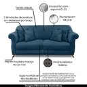 Ver imagem 3 de Sofá Decorativo 160cm 2 Lugares com 4 Almofadas Armstrong Veludo Azul Marinho - Gran Belo