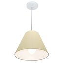 Ver imagem 1 de Lustre Pendente Cone Vivare Md-4028 Cúpula em Tecido 25/30x12cm - Bivolt - Algodão Crú - Bivolt