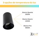 Ver imagem 3 de Kit 14 Spot Sobrepor Redondo Direcionável + 14 Lâmpada Mr16 - Preto - Bco Frio 6500k